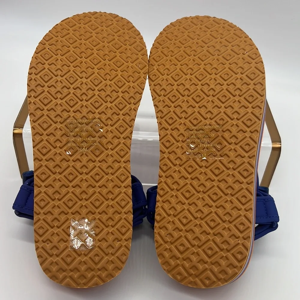 Tory Burch NWB Sport EVA STRAPPY SANDAL Perfect Navy / Chipotle Spice